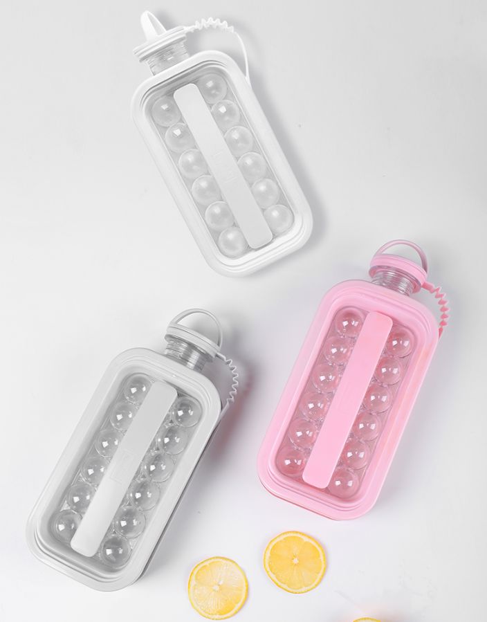 Vacane Ice Kettle Ice Ball Maker 2-In-1 Cold Water Bottle with Ice Cube Mold