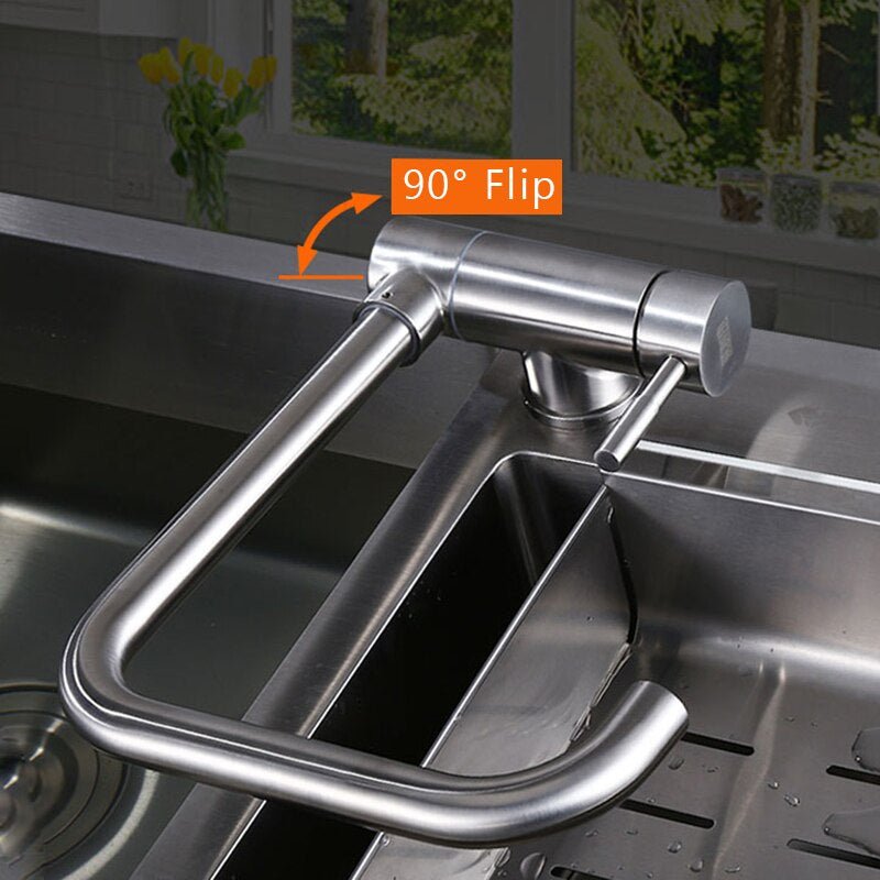 MIRODEMI® Black/Gold/Brushed Nickel Kitchen Rotating Faucet Mixer Single Handle