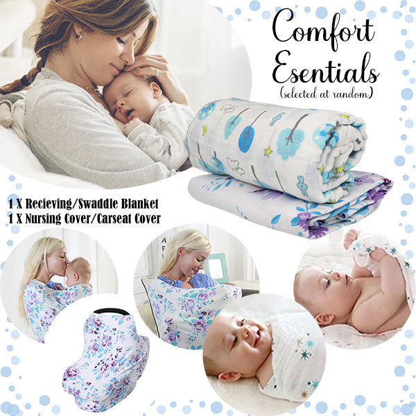 Blue Baby Boy Bundle Gift Set with Essentials, Toys & Accessories for 1st Year (12 Items)