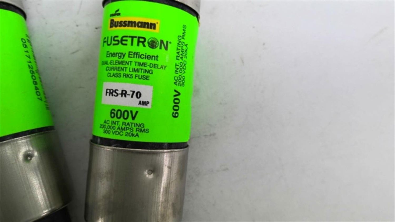 Bussman Fusetron FRS-R-70 Energy Efficient Dual-Element Time-Delay Fuse Lot Of 5