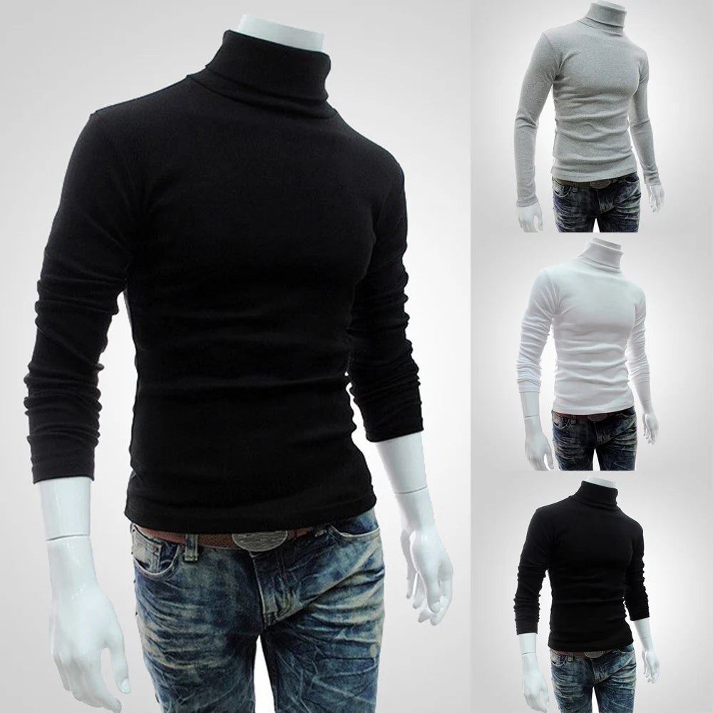 Nukty New Mens Slim Turtleneck Long Sleeve Pullover Sweater