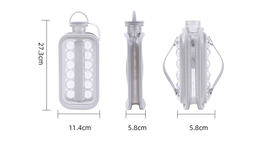 Vacane Ice Kettle Ice Ball Maker 2-In-1 Cold Water Bottle with Ice Cube Mold