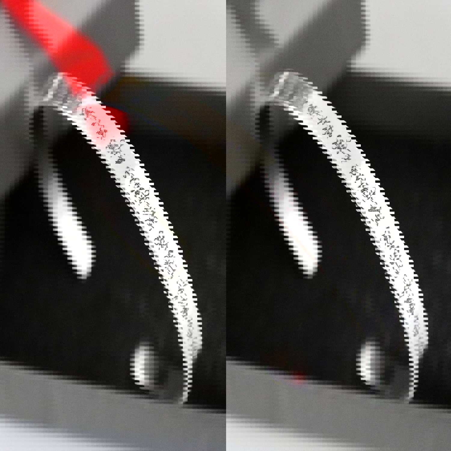 Custom Jewish Sterling Silver Cuff Bracelet - Engravable Hebrew Message