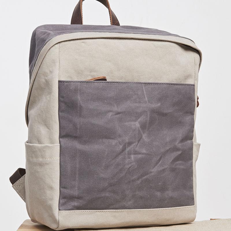 Canvas Gray Mens Cool Backpack - Durable Travel & School Bag