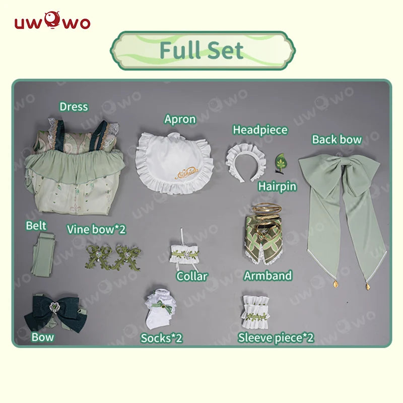 UWOWO Nahida Cosplay Maid Dress - Genshin Impact Fanart Costume