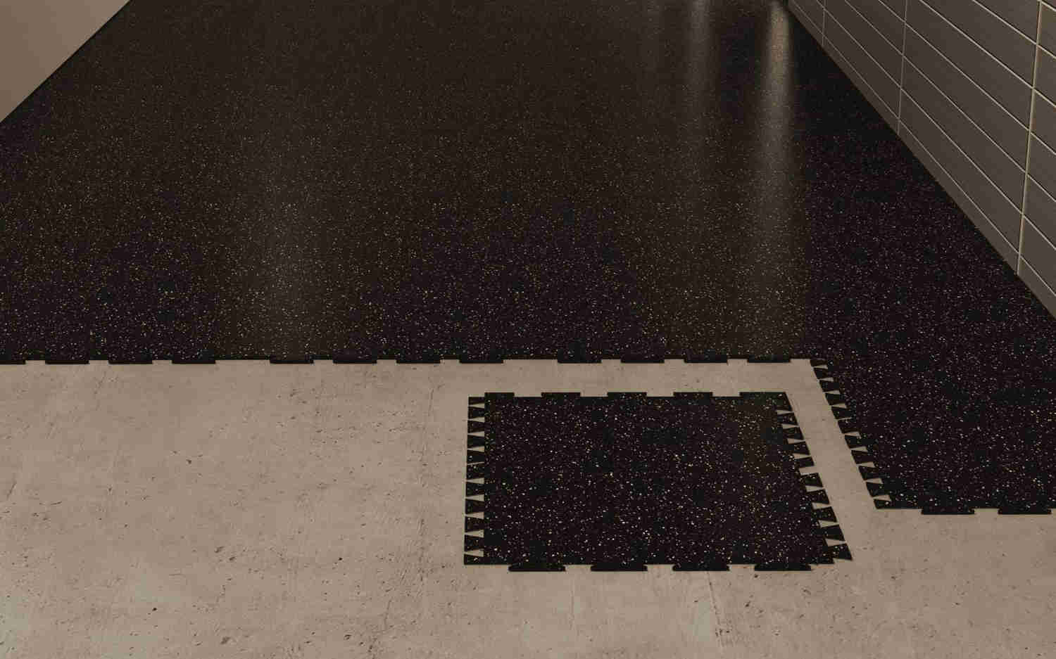 Amorim Rubber Sports Tile - Black - 36x36 - Durable & Non-Skid Flooring