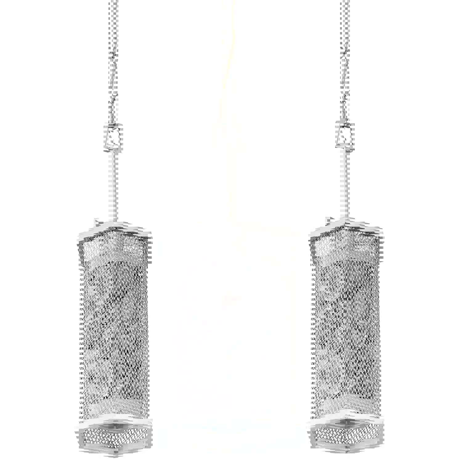 Fascination 1-Lt Hex Mini Pendant - Metallic Silver