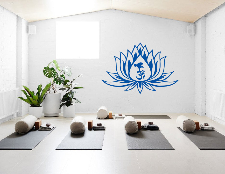 Lotus Flower Yoga Wall Sticker Decal Stencil Silhouette ST149 - 3 Sizes & Multiple Colors