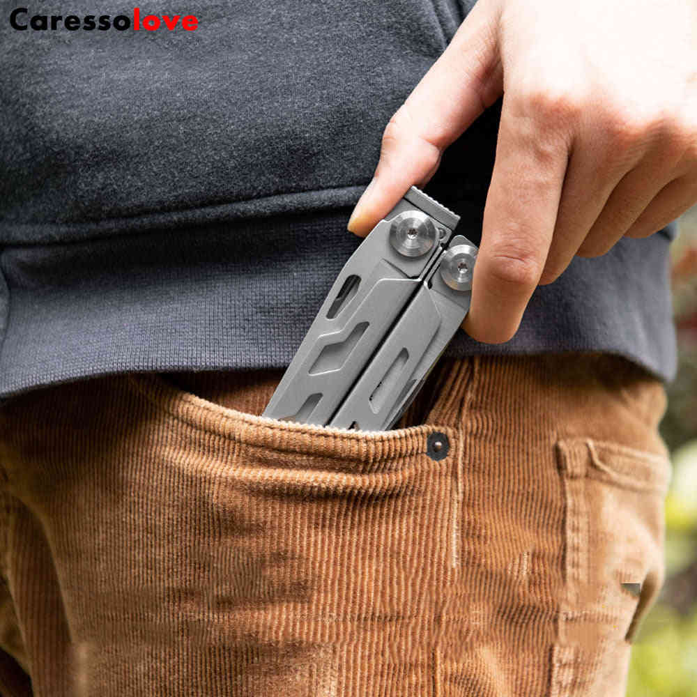 Caressolove EDC Outdoor Survival Gear Multi Tool Pliers, 14-In-1 Stainless Steel Multitool Tactical Knives For Men