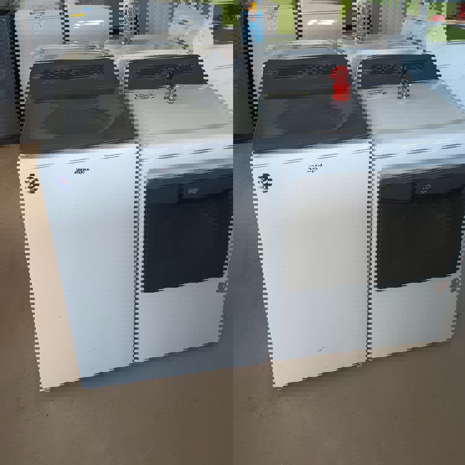 Whirlpool 4.8 cuft Top-load Washer (used) and 7.4 cuft Dryer (new)