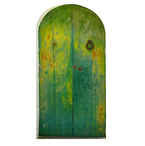 Faded Green Fairy Door - Wall Decal - 5" wide x 9" tall