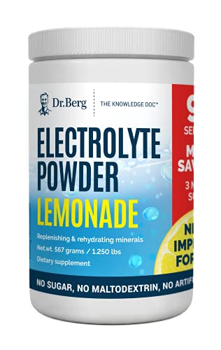 Dr. Berg's Electrolyte Powder, Lemonade PLUS - Keto Friendly Hydration Drink Mix