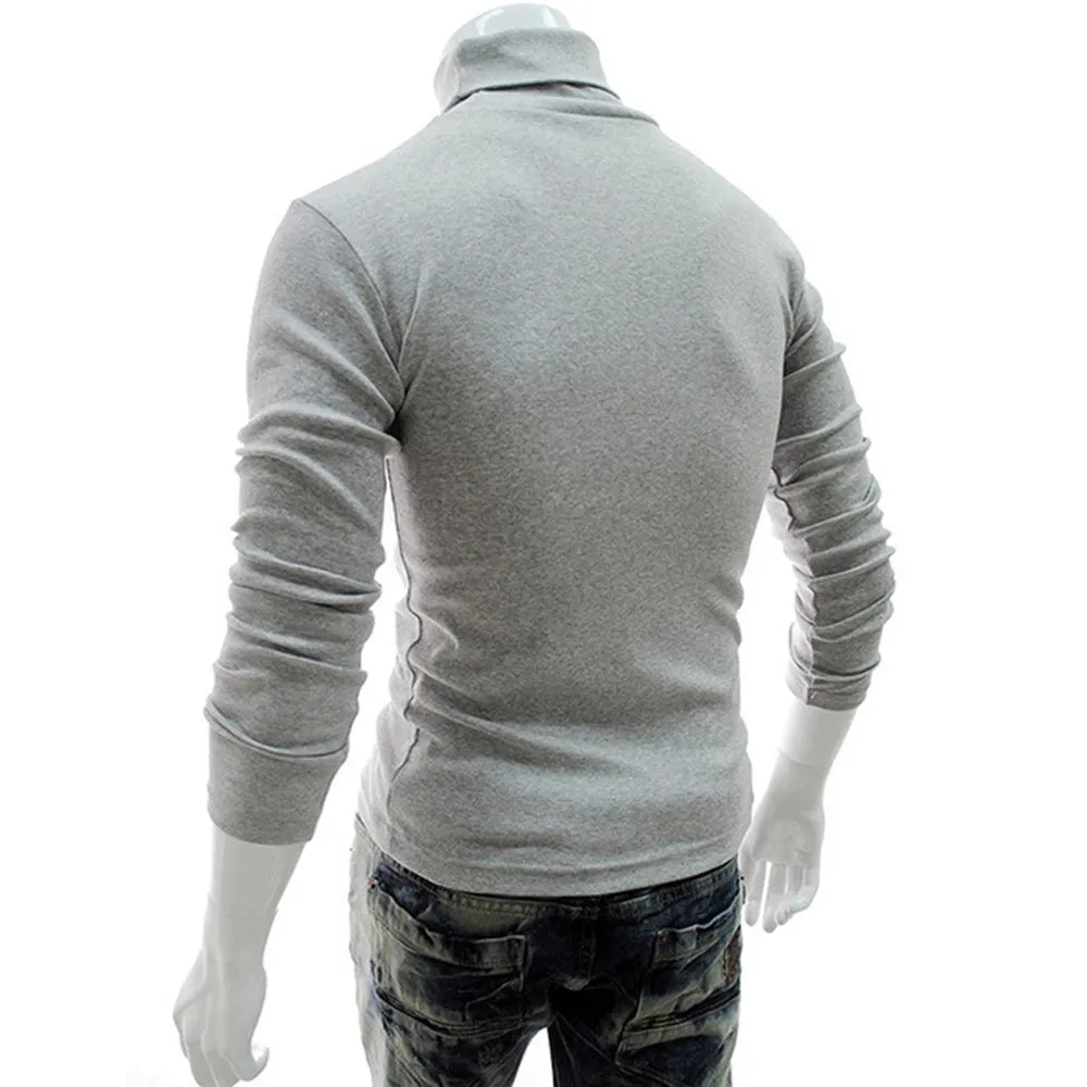 Nukty New Mens Slim Turtleneck Long Sleeve Pullover Sweater