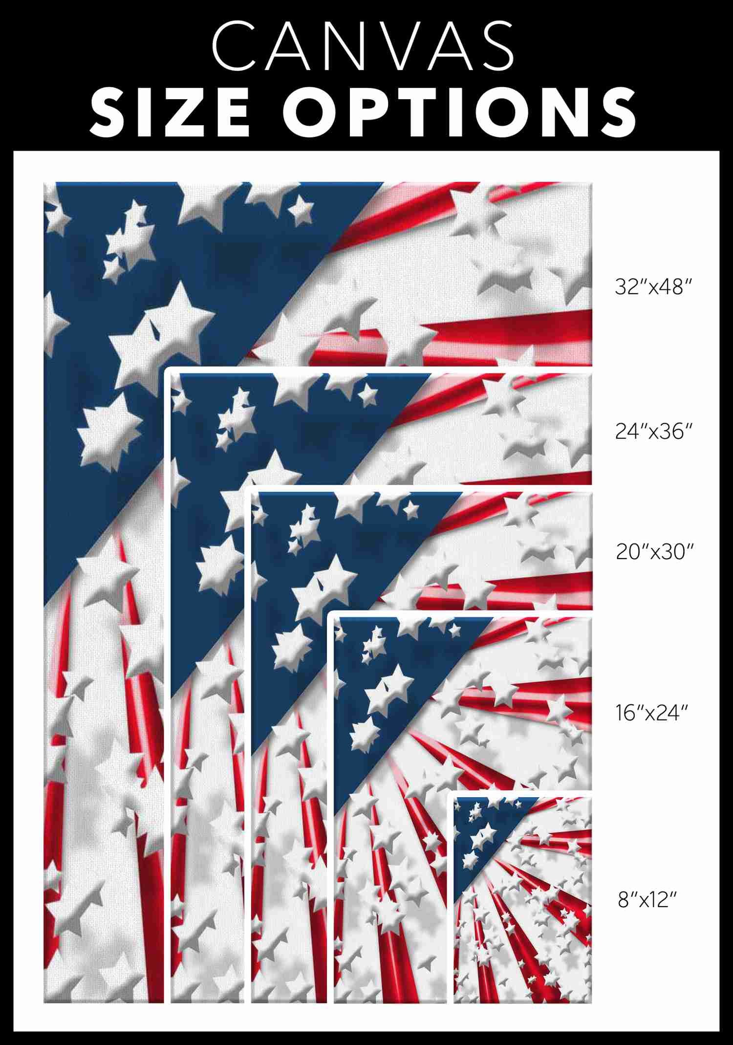 PATRIOTIC FLAG N STARS - CANVAS ART