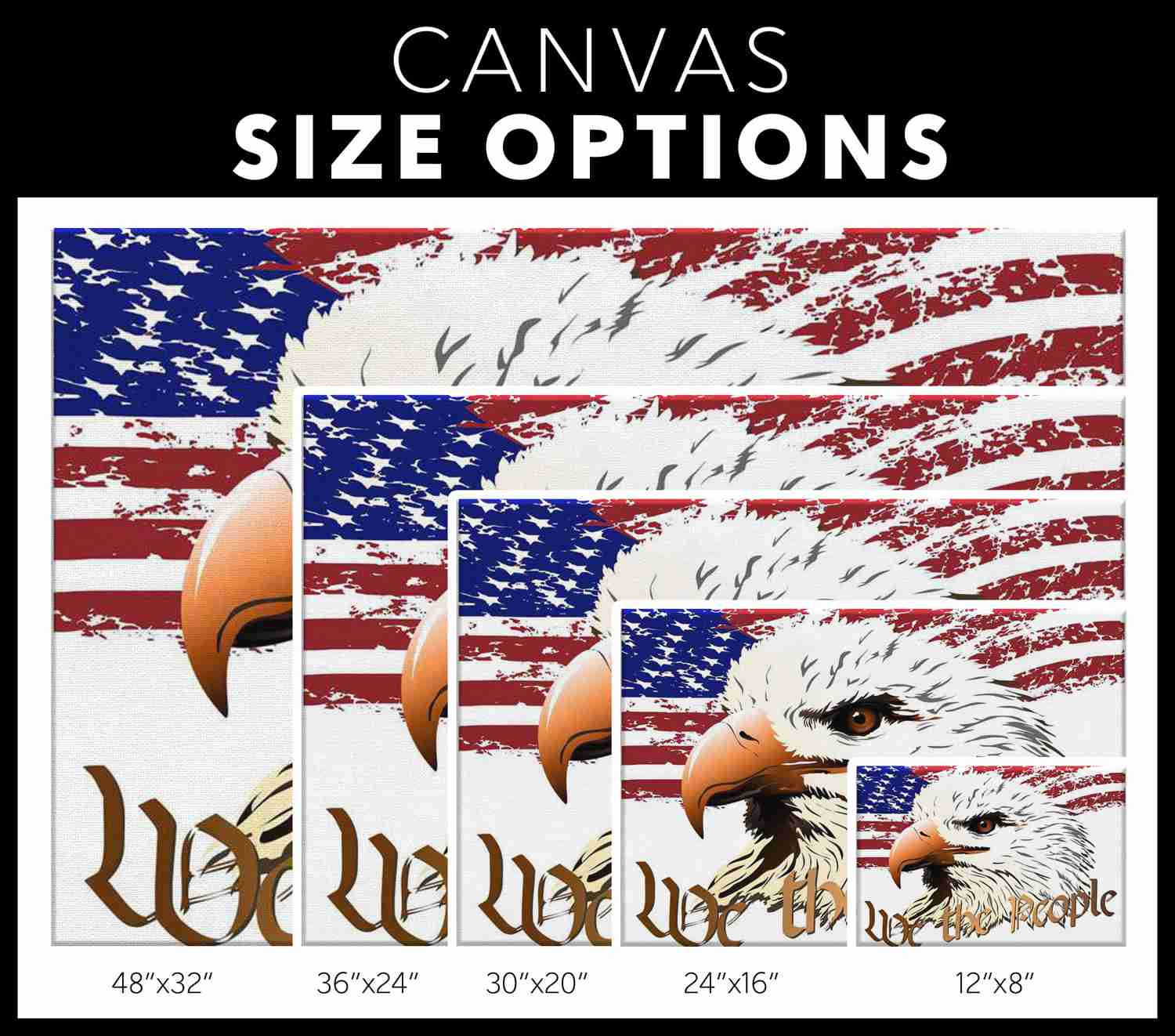 WE THE PEOPLE EAGLE N FLAG - CANVAS ART