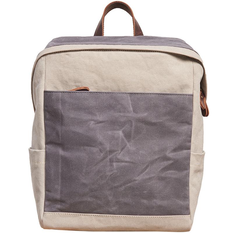 Canvas Gray Mens Cool Backpack - Durable Travel & School Bag