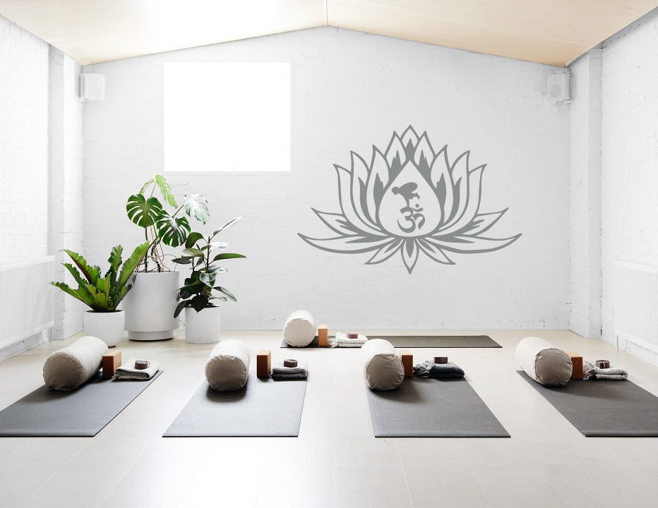 Lotus Flower Yoga Wall Sticker Decal Stencil Silhouette ST149 - 3 Sizes & Multiple Colors