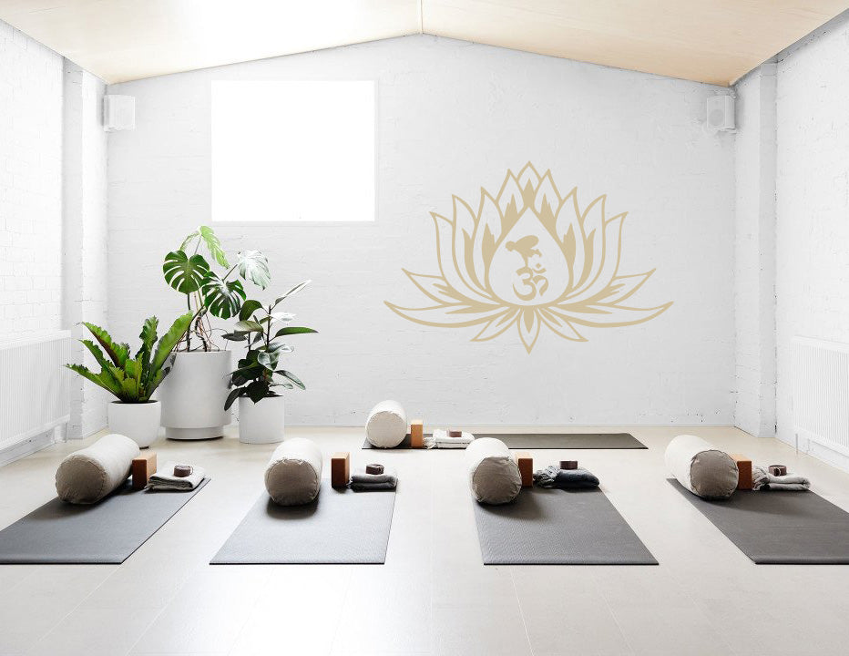 Lotus Flower Yoga Wall Sticker Decal Stencil Silhouette ST149 - 3 Sizes & Multiple Colors