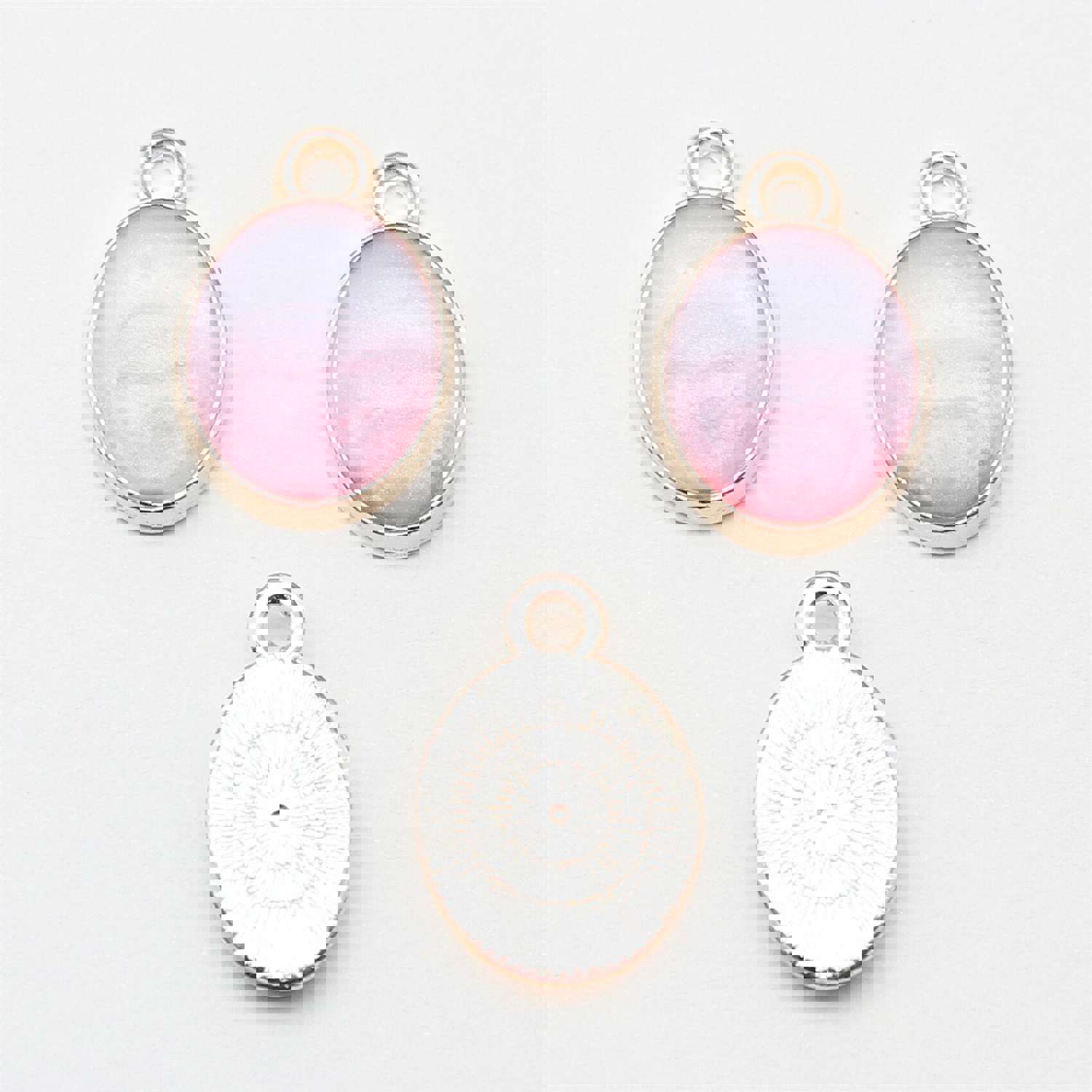 WYSIWYG 10pcs KC Gold Color Enamel Geometric Oval Charms for DIY Jewelry Making
