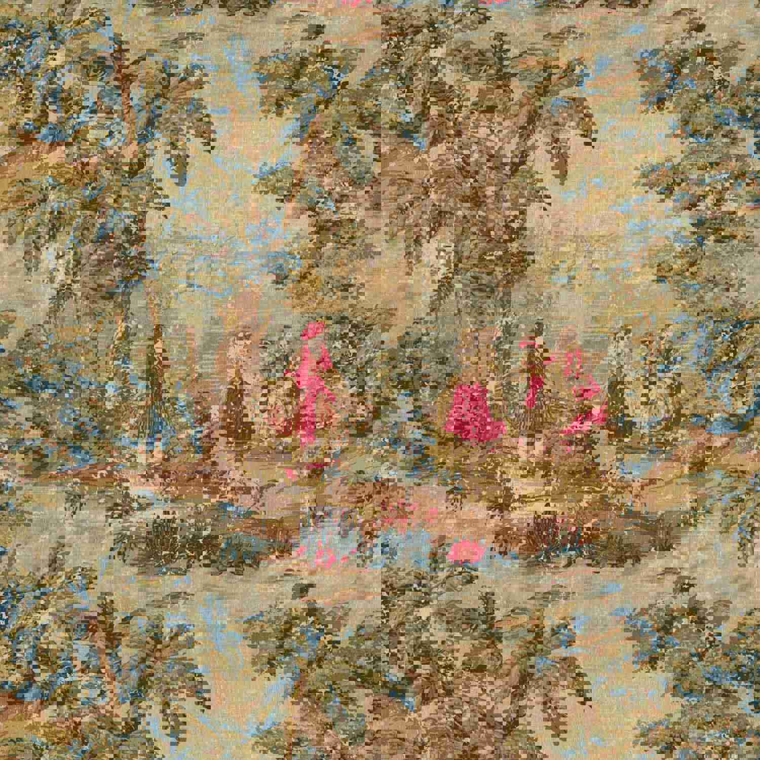 Empress Swag Valance in Bosporus Antique Red Toile