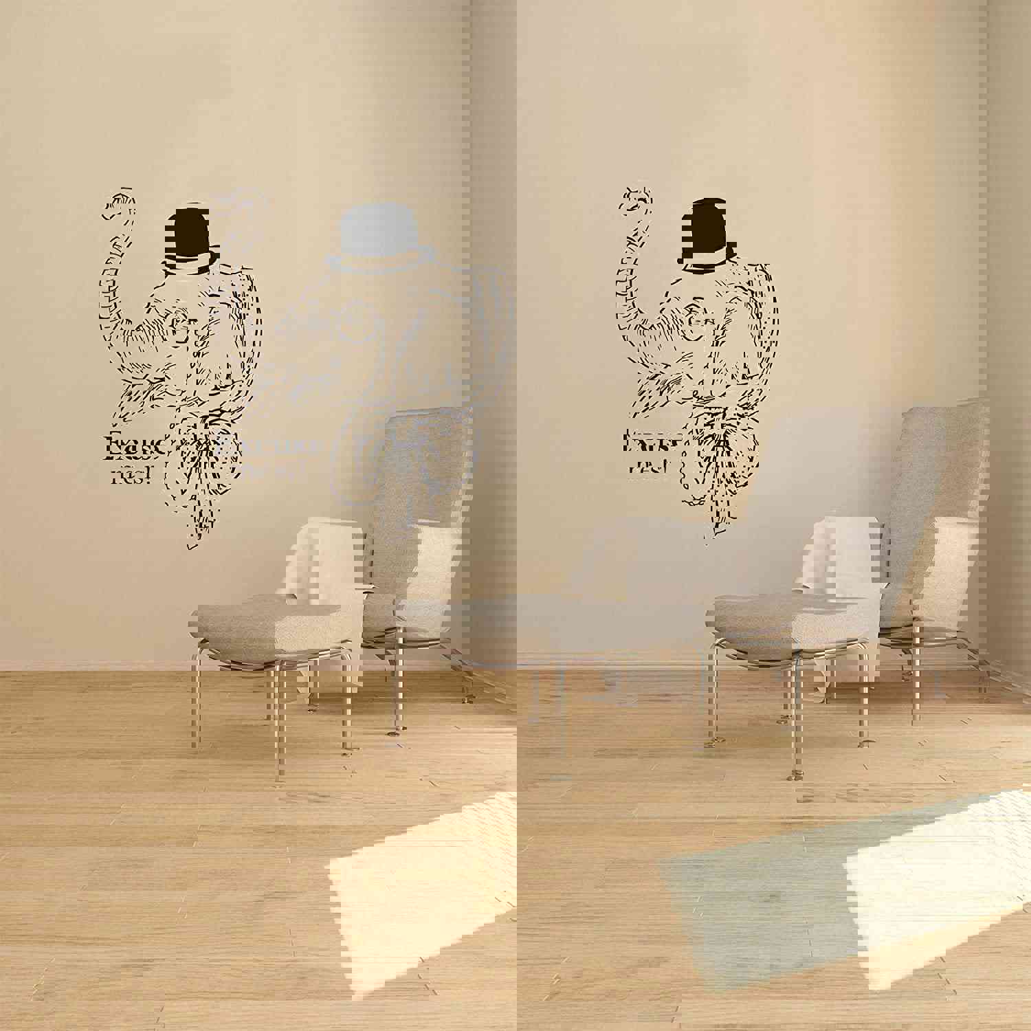 Excuse Me Elephant Quote Vinyl Wall Sticker Decal - Animal Life Quote