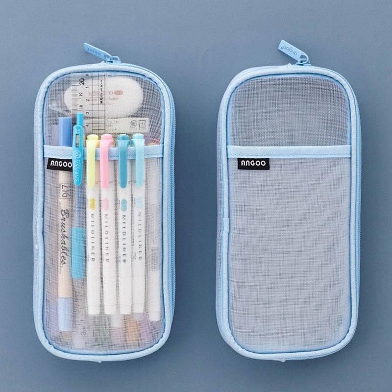 Lkblock Korean Fashion Transparent Pencil Case Pouches