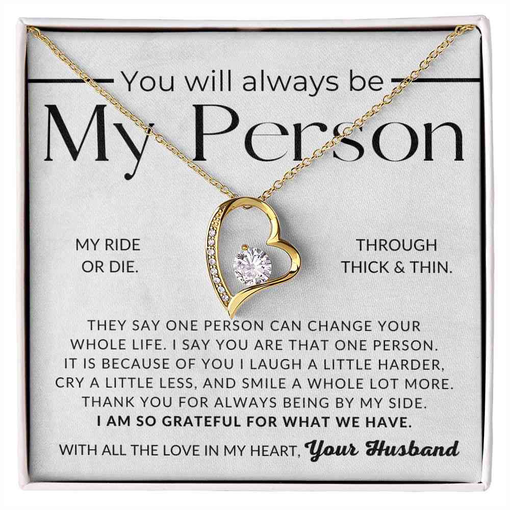MY Person - Open Heart Pendant Necklace - Perfect Gift for Wife on Christmas, Valentine's Day, Birthday, or Anniversary