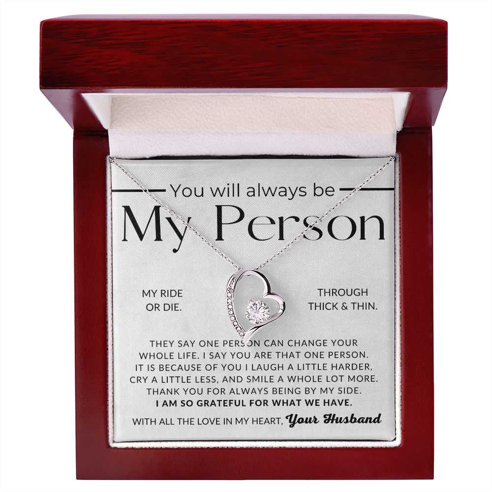 MY Person - Open Heart Pendant Necklace - Perfect Gift for Wife on Christmas, Valentine's Day, Birthday, or Anniversary
