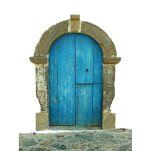 Short Blue Fairy Door - Wall Decal - 8 wide x 10 tall