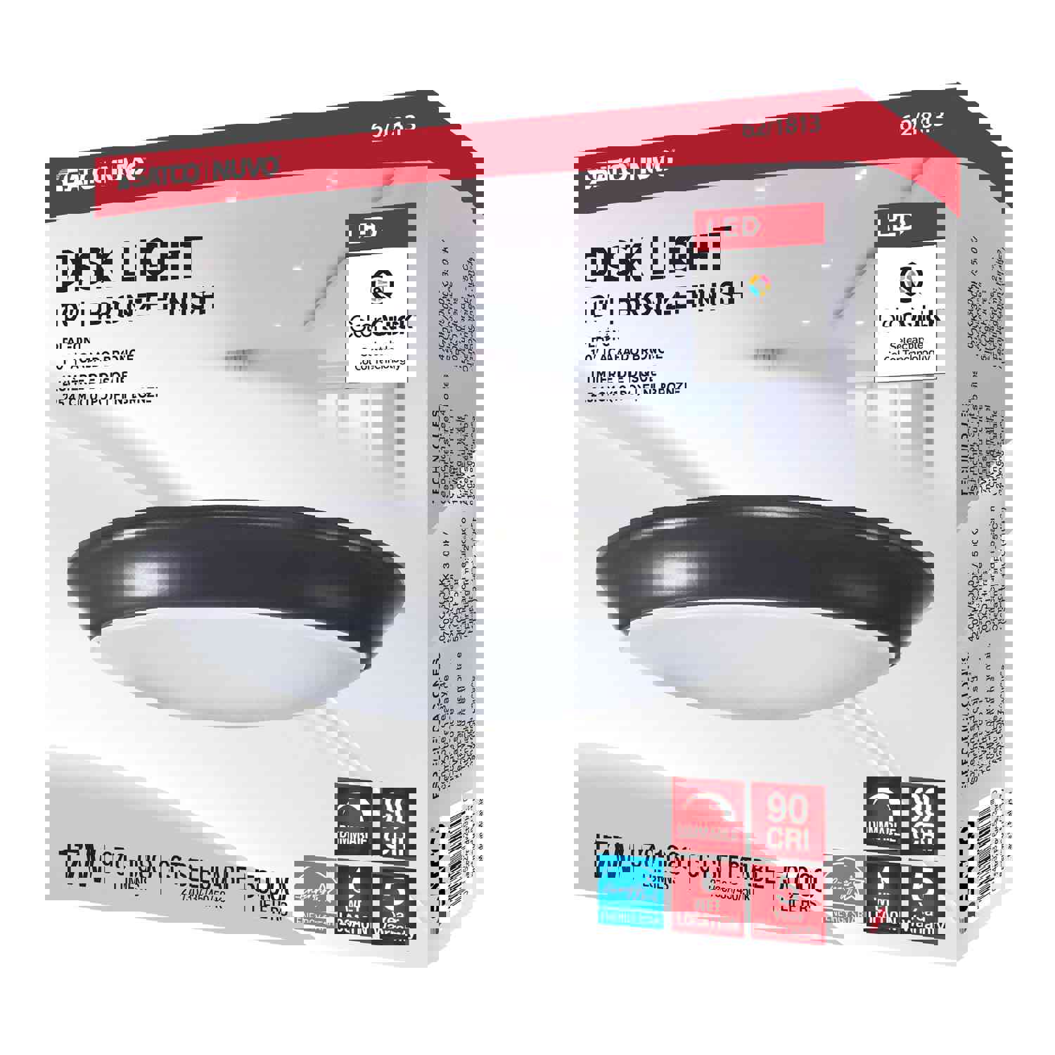SATCO/NUVO 17W 10 Inch LED Disk Light CCT Selectable 2700K/3000K/3500K/4000K/5000K Bronze Finish (62-1813)