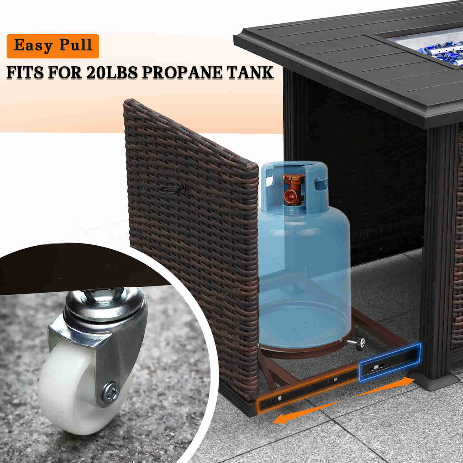 48 Propane Gas Fire Pit Table with Auto-Ignition, 50000 BTU, Aluminum Tabletop & Waterproof Cover