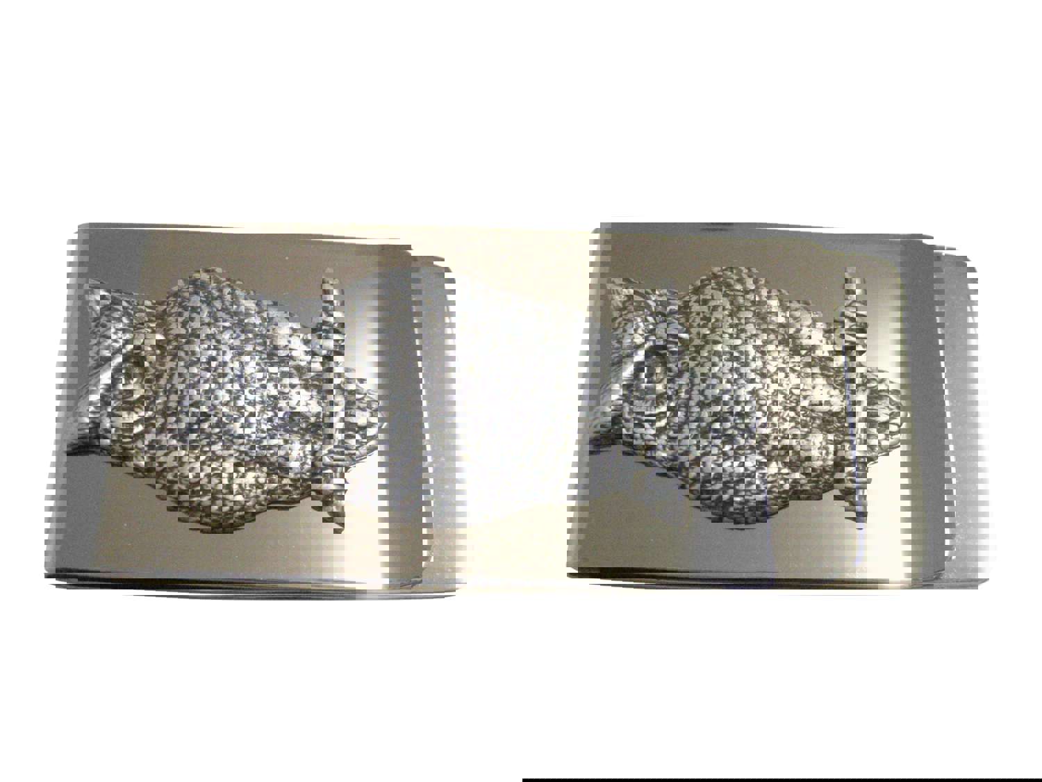Silver Toned Large Textured Owl Pendant Money Clip