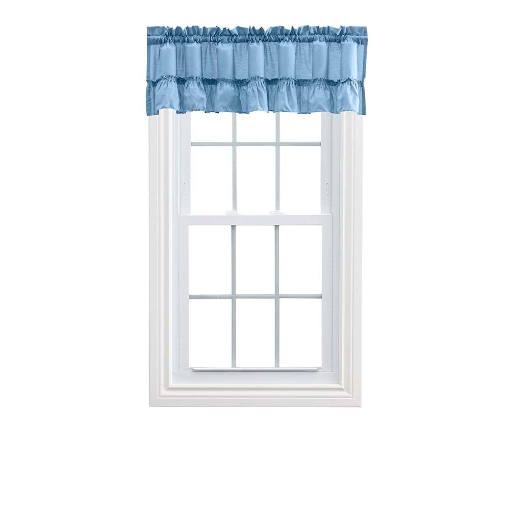 Ellis Stacey 1.5 Rod Pocket High Quality Fabric Solid Color Window Ruffled Filler Valance 54x13 Slate