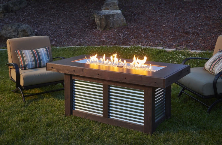 The Outdoor Greatroom Company Denali Brew Linear Fire Pit Table