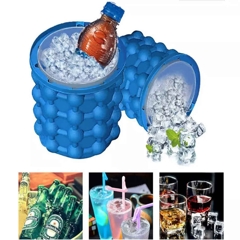 Ice Cube Maker with Dual-Chamber Design for Fast Refrigeration