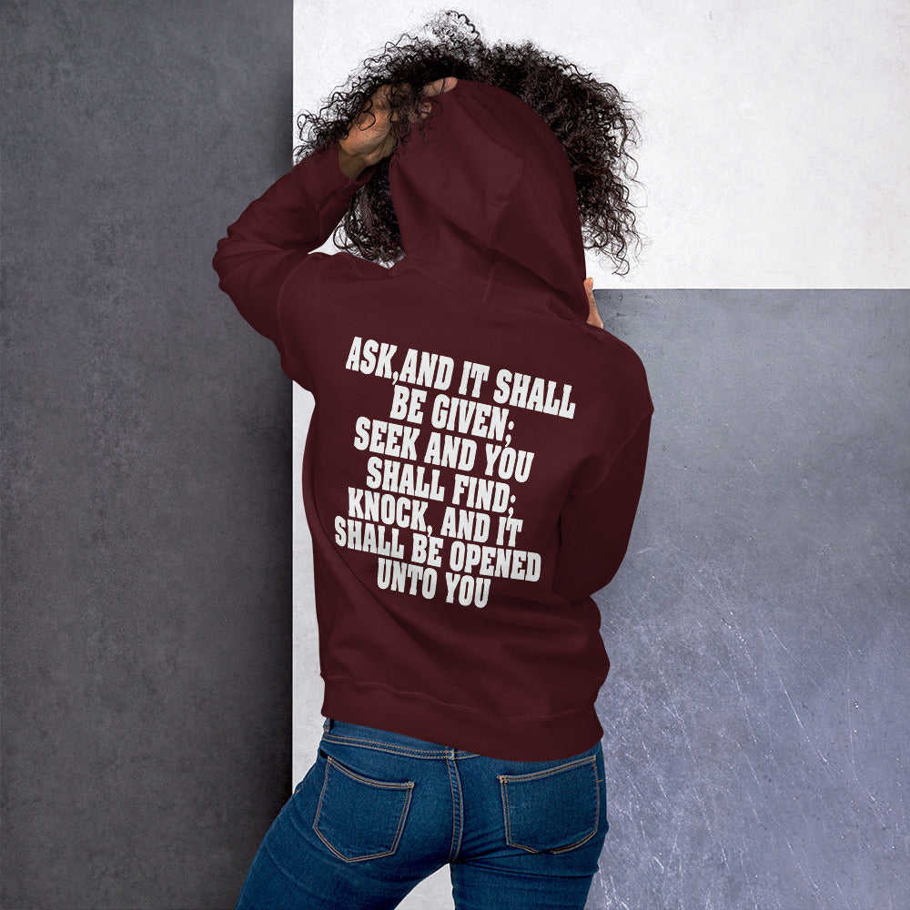 F&H Christian Matthew 7:7 Ask, and It Shall be Given Womens Hoodie