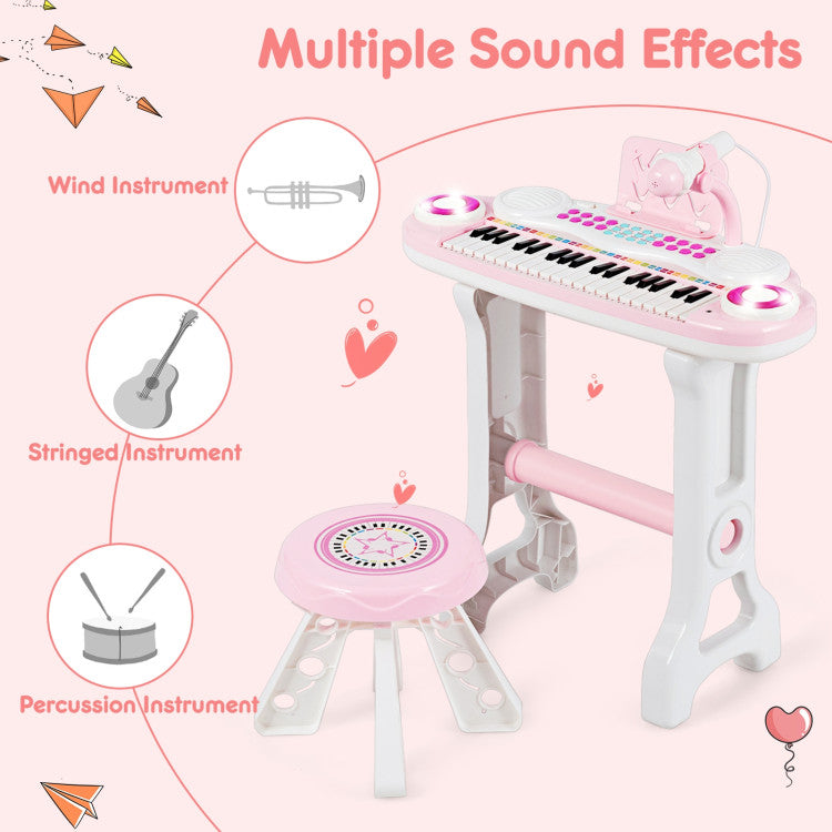 Costway 37-key Kids Electronic Piano Keyboard Playset