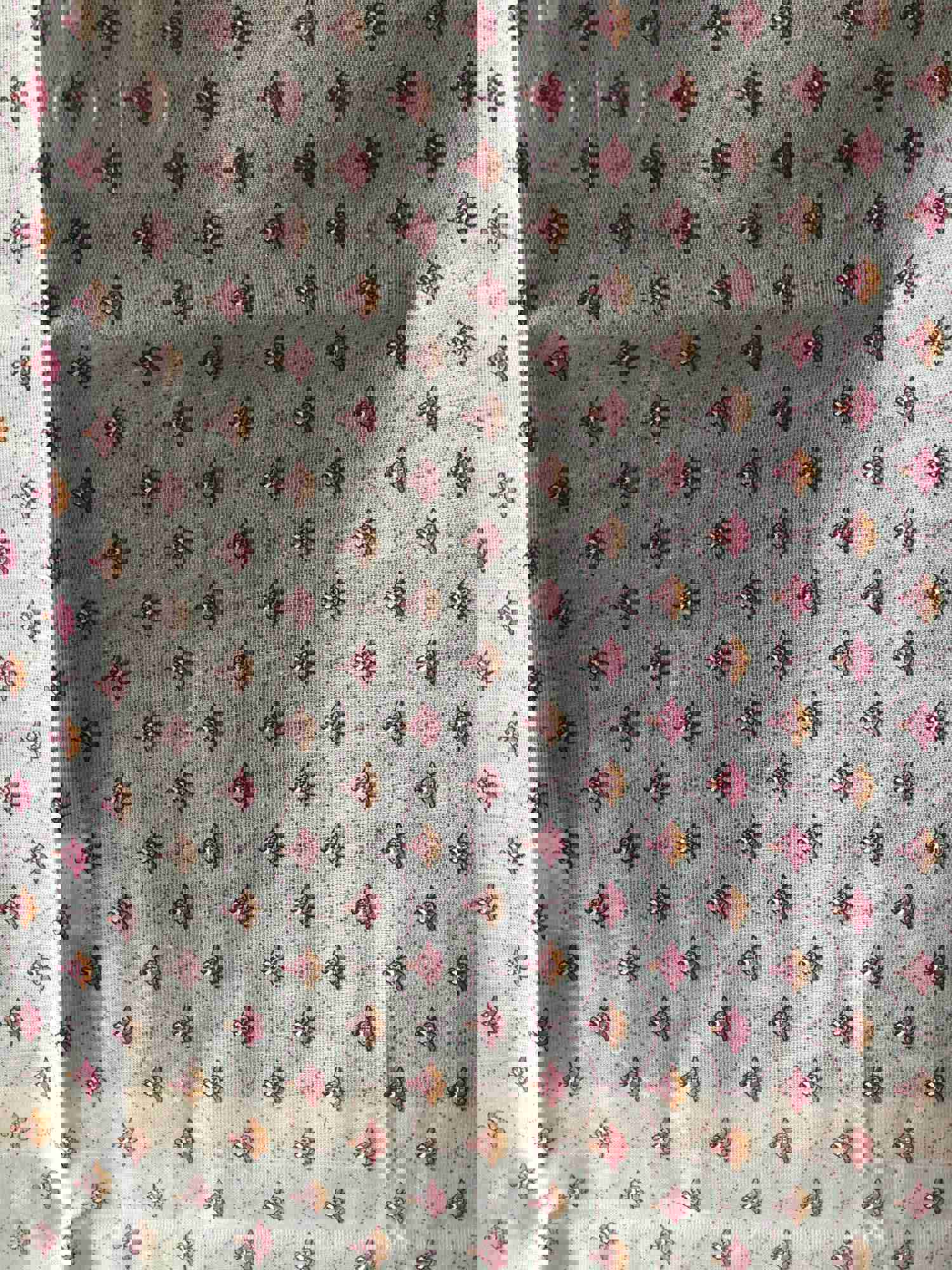 Peacock Semi Sheer Curtain in Red Sari Panel