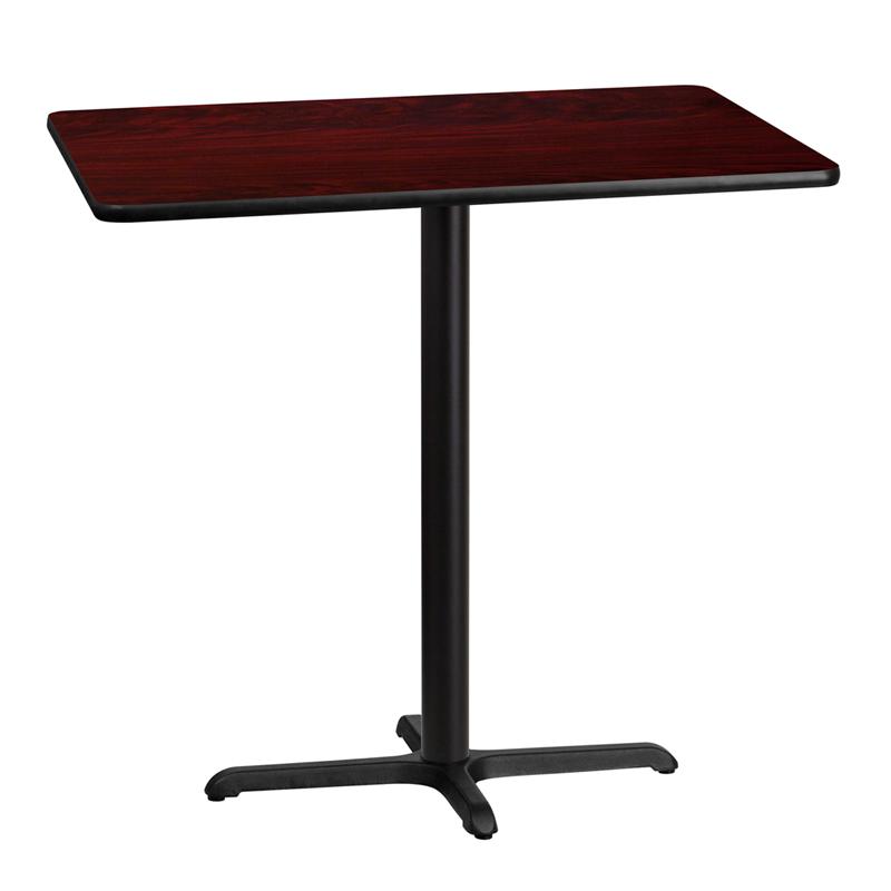 Flash Furniture 30 x 42 Rectangular Mahogany Laminate Bar Height Table Set