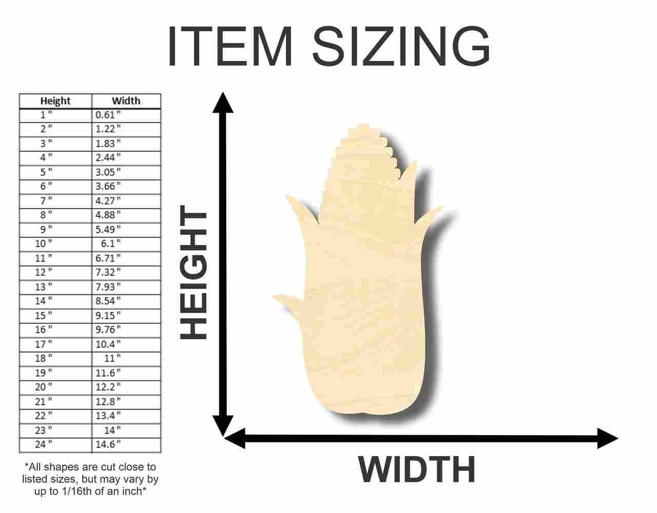 Unfinished Wood Corn Shape for DIY Crafts - Fall Kitchen Decor