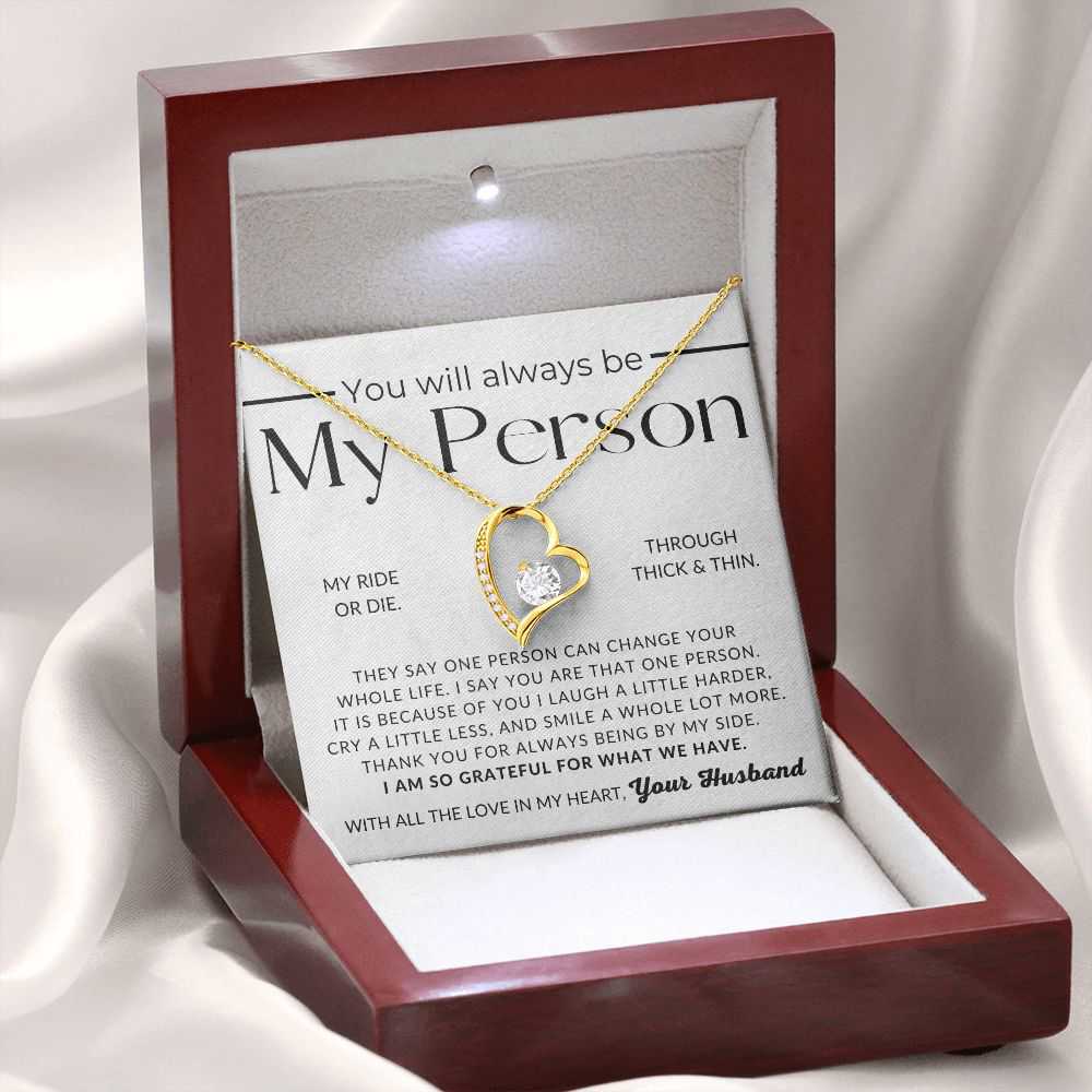 MY Person - Open Heart Pendant Necklace - Perfect Gift for Wife on Christmas, Valentine's Day, Birthday, or Anniversary