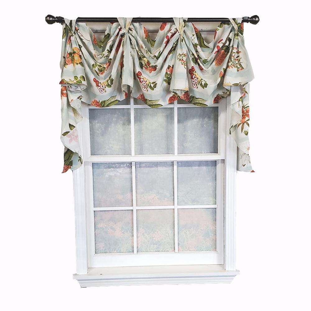 RLF Home Luxurious Modern Design Garden Pallet Victory Swag 3-Scoop Window Valance 50 x 25