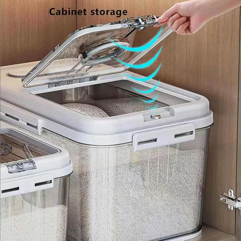 Grain Rice Storage Bin Magnetic Cereal Container with Dispenser