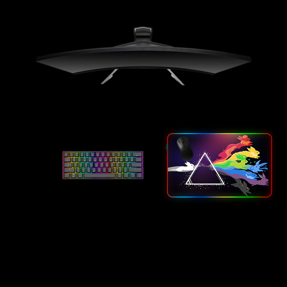 Pokemon Triangle Design RGB Gaming Mouse Pad with LED Strip