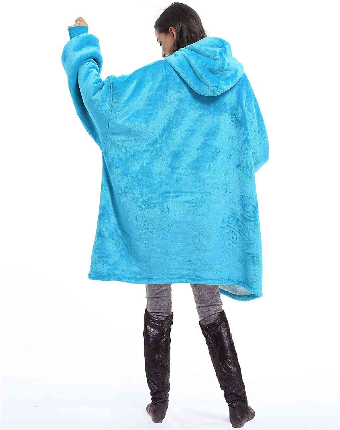 Oversized Wearable Blanket Hoodie Sweatshirt, Soft Sherpa Pullover for Cozy Lounging