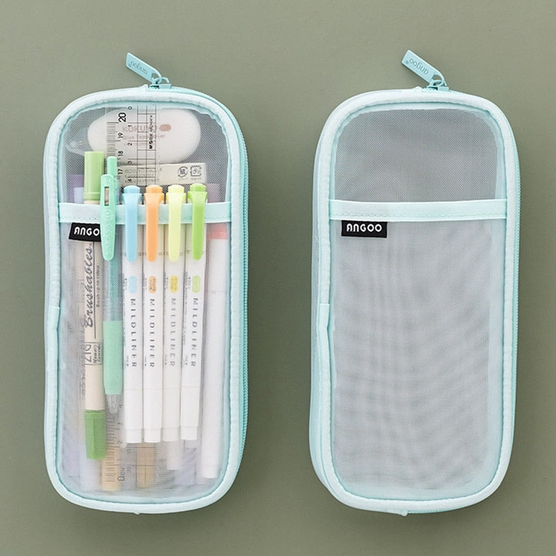 Lkblock Korean Fashion Transparent Pencil Case Pouches