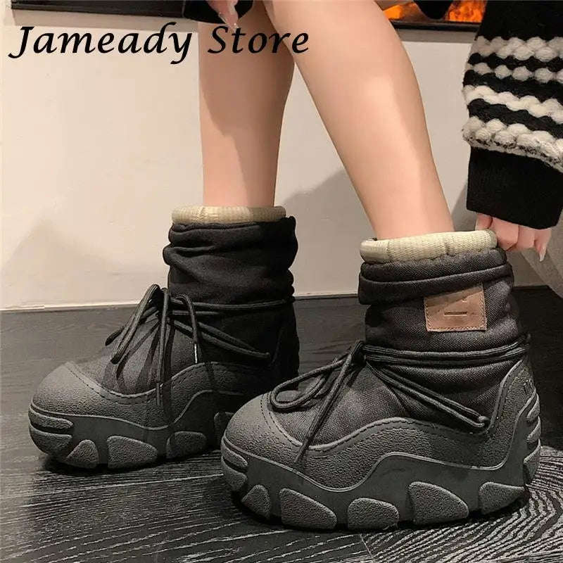 Women's Snow Boots with Thick Sole, Platform, and Waterproof Design for Winter Warmth