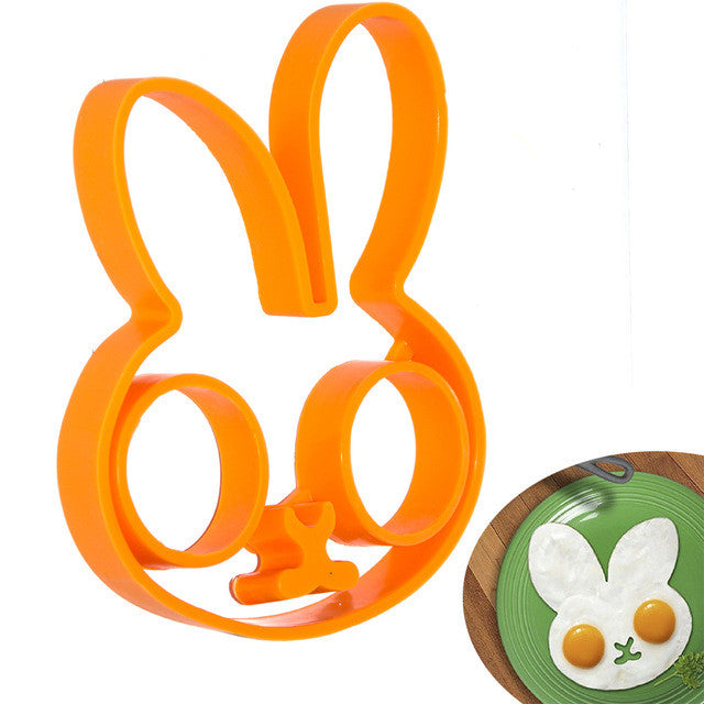 Silicone Rabbit Love Smile Star Fried Egg Mold Pancake Ring Shaper - Kitchen Cooking Tool for Kids