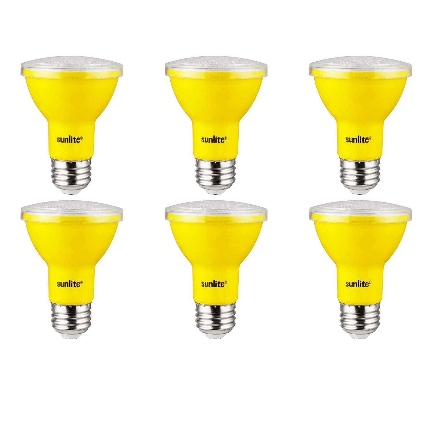 Sunlite Yellow LED PAR20 Reflector Light Bulb - 3W, Medium Base, 30° Beam Angle (6 Pack)