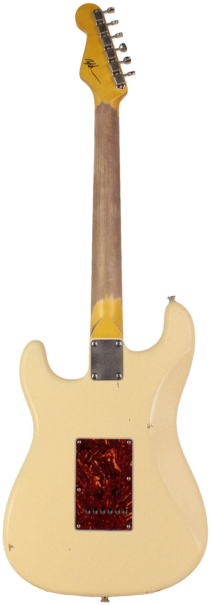 Nash S-63 Guitar - Vintage White with Tortoise Shell & Light Aging